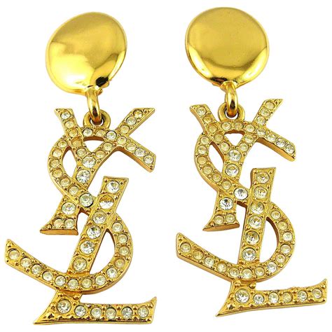 gold ysl necklace|ysl earrings for sale.